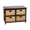 Office Star SBK4515A-ES Seabrook Two-Tier Storage Unit with Natural Baskets