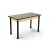 National Public Seating SLT2472AH-10 Adjustable Height Chem-Res Top Science Table with Leg in Black