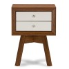 Wholesale Interiors ST-005-AT Walnut/White Warwick White Modern Accent Table and Nightstand (Default)