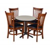 Regency TB30RNDPL47GY Cain 30" Round Breakroom Table in Maple & 4 'M' Stack Chairs in Grey