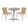 Flash Furniture TLH-ALUM-28RD-020BGECHR2-GG Indoor-Outdoor Table Set in Aluminum Beige