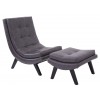 Office Star TSN51-PD26 Tustin Lounge Chair and Ottoman Set in Pewter