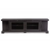 Baxton Studio TV838076-Embosse Viveka 70-Inch Wood TV Cabinet with 2 Glass Doors and 2 Doors in Dark Brown