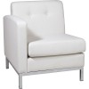 Office Star Wall Street Arm Chair LAF White Faux Leather WST51LF-W32