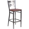 Flash Furniture XU-6F8B-CLR-BAR-CHYW-GG Hercules Series Clear Restaurant Barstool - Cherry Wood Seat