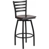 Flash Furniture XU-6F8B-LADSWVL-WALW-GG Metal Restaurant Bar Stool in Black Walnut