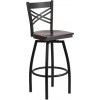 Flash Furniture XU-6F8B-XSWVL-WALW-GG Metal Restaurant Bar Stool in Black Walnut