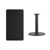 Flash Furniture XU-BLKTB-2442-TR24-GG 42" Rectangular Black Laminate Table Top with 24" Height Base