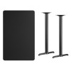 Flash Furniture XU-BLKTB-3048-T0522B-GG 48" Rectangular Black Laminate Table Top with 22" Bar Height Table Base