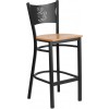 Flash Furniture XU-DG-60114-COF-BAR-NATW-GG Metal Restaurant Bar Stool in Black Natural