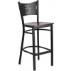 Flash Furniture XU-DG-60114-COF-BAR-WALW-GG Metal Restaurant Bar Stool in Black Walnut