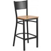 Flash Furniture XU-DG-60116-GRD-BAR-NATW-GG Metal Restaurant Bar Stool in Black Natural