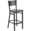 Flash Furniture XU-DG-60116-GRD-BAR-WALW-GG Metal Restaurant Bar Stool in Black Walnut