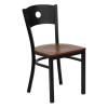 Flash Furniture Hercules Series Black Circle Back Metal Restaurant Chair with Cherry Wood Seat XU-DG-60119-CIR-CHYW-GG