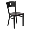 Flash Furniture Hercules Series Black Circle Back Metal Restaurant Chair with Mahogany Wood Seat XU-DG-60119-CIR-MAHW-GG