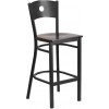 Flash Furniture XU-DG-60120-CIR-BAR-WALW-GG Metal Restaurant Bar Stool in Black Walnut