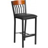 Flash Furniture XU-DG-60618B-CHY-BLKV-GG Restaurant Barstool in Cherry