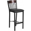Flash Furniture XU-DG-60618B-WAL-BLKV-GG Restaurant Barstool in Walnut