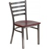 Flash Furniture XU-DG694BLAD-CLR-MAHW-GG Clear Metal Restaurant Chair in Clear Mahogany