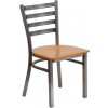 Flash Furniture XU-DG694BLAD-CLR-NATW-GG Clear Metal Restaurant Chair in Clear Natural