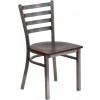 Flash Furniture XU-DG694BLAD-CLR-WALW-GG Clear Metal Restaurant Chair in Clear Walnut