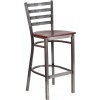 Flash Furniture XU-DG697BLAD-CLR-BAR-MAHW-GG Clear Restaurant Barstool in Clear Mahogany