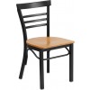 Flash Furniture XU-DG6Q6B1LAD-NATW-GG Restaurant Chair in Black Natural
