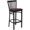 Flash Furniture Hercules Series Black School House Back Metal Restaurant Bar Stool with Burgundy Vinyl Seat XU-DG6R8BSCH-BAR-BURV-GG