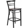 Flash Furniture XU-DG6R9BLAD-BAR-WALW-GG Metal Restaurant Bar Stool in Black Walnut