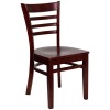 Flash Furniture Hercules Series Mahogany Finished Ladder Back Wooden Restaurant Chair with Burgundy Vinyl Seat XU-DGW0005LAD-MAH-BURV-GG