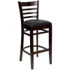 Flash Furniture Hercules Series Natural Wood Finished Ladder Back Wooden Restaurant Chair with Black Vinyl Seat XU-DGW0005LAD-NAT-BLKV-GG