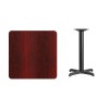 Flash Furniture XU-MAHTB-3030-T2222-GG 30" Square Mahogany Laminate Table Top with 22" Table Height Base