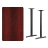 Flash Furniture XU-MAHTB-3048-T0522B-GG 48" Rectangular Mahogany Laminate Table Top with 22" Bar Height Table Base
