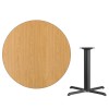 Flash Furniture XU-RD-42-NATTB-T3333-GG 42" Round Natural Laminate Table Top with 33" Table Height Base