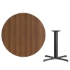 Flash Furniture XU-RD-42-WALTB-T3333-GG 42" Round Walnut Laminate Table Top with 33" Table Height Base