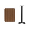 Flash Furniture XU-WALTB-2430-T2222B-GG 24" x 30" Rectangular Walnut Laminate Table Top with 22" x 22" Bar Height Table Base