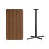 Flash Furniture XU-WALTB-2442-T2230B-GG 24" x 42" Rectangular Walnut Laminate Table Top with 22" x 30" Bar Height Table Base