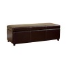 Wholesale Interiors Full Leather Ottoman Dark Brown Y-161-001-dark brown