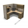 Electrified L Shape Segmented Office Cubicle Workstation, Cubicle Cluster