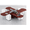 Morpheo Cluster of 4 Wood Cubicle Workstation