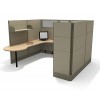 Segmented Electrified U Shape Office Cubicle Cluster Workstation