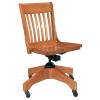 Mid Back Wood Chair Traditional Armless Chair