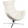 Flash Furniture ZB-32-GG White Leather Swivel Cocoon Chair