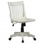 Office Star Deluxe Armless Wood Bankers Chair with Wood Seat (Antique White Finish) 101ANW