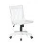 Office Star Deluxe Armless Wood Bankers Chair with Wood Seat (White Finish) 101WHT