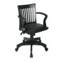 Office Star Deluxe Bankers Chair with Vinyl Padded Seat (Black Finish / Black Vinyl) 108BLK-3