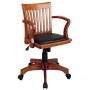 Office Star Deluxe Bankers Chair with Vinyl Padded Seat (Fruitwood Finish / Brown Vinyl) 108FW-1