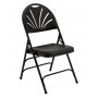 National Public Seating 1110 1100 Series Polyfold Fan Back Triple Brace Double Hinge Folding Chair in Black