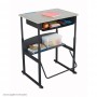 Safco AlphaBetter Desk and 28 x 20 Standard Top with Book Box Black Frame Beige Top 1202BE