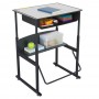 Safco AlphaBetter Desk and 28 x 20 Premium Top with Book Box Gray Top Black Frame 1204GR